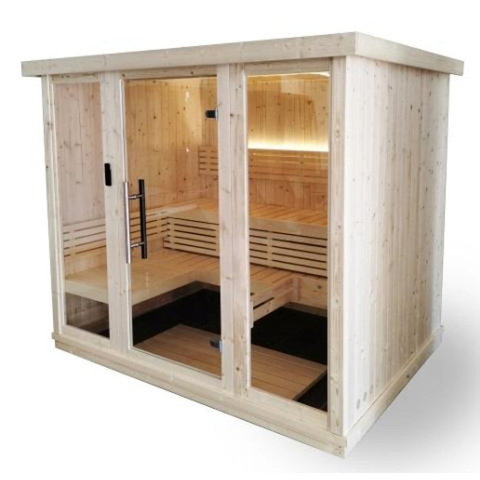 SaunaLife Model X7 Indoor 6-Person Home Sauna w/ Nordic Spruce