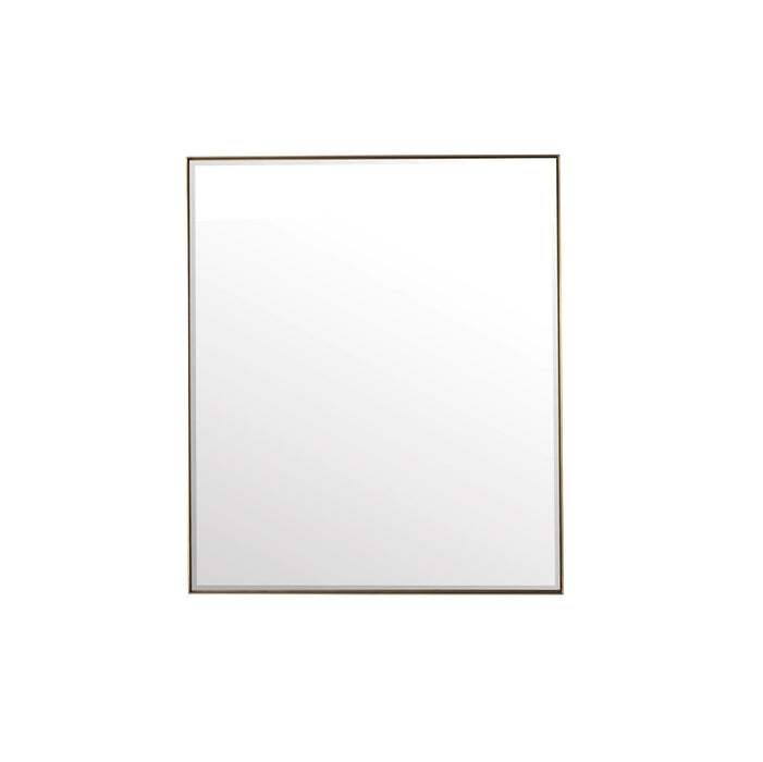 36" Rohe Rectangle Mirror, Champagne Brass - Luxe Vanity & Tub