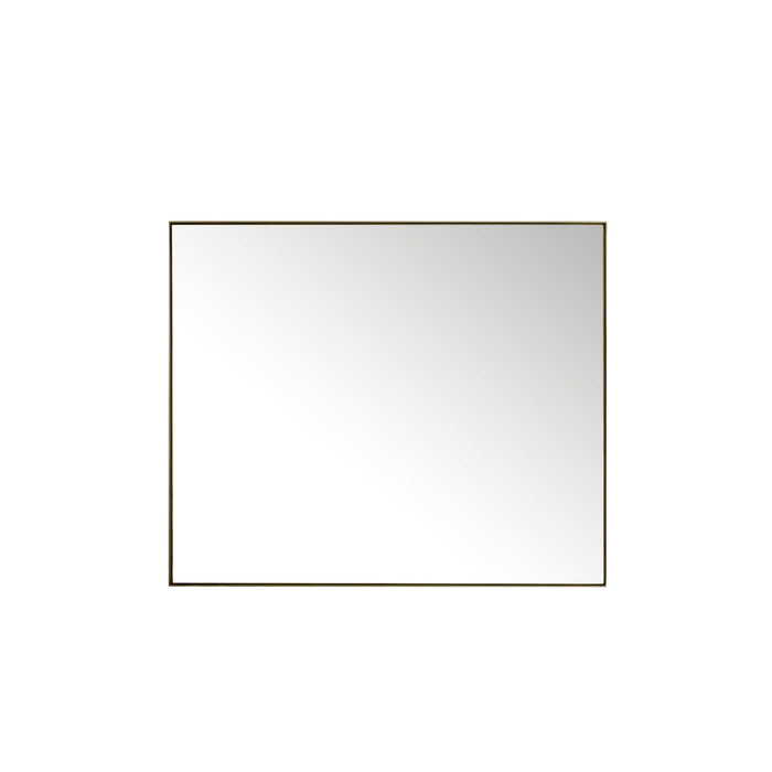 48" Rohe Rectangle Mirror, Champagne Brass - Luxe Vanity & Tub