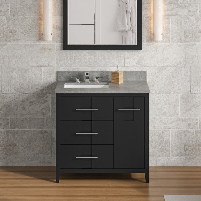 Jeffrey Alexander Katara 36-inch Single Bathroom Vanity With Top In White From Home Luxury USA