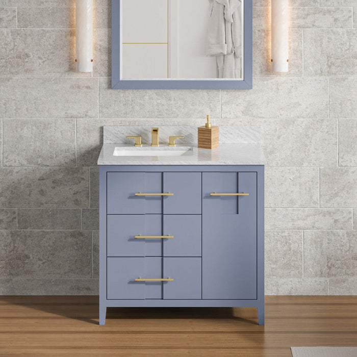 Jeffrey Alexander Katara 36-inch Single Bathroom Vanity With Top In Blue From Home Luxury USA