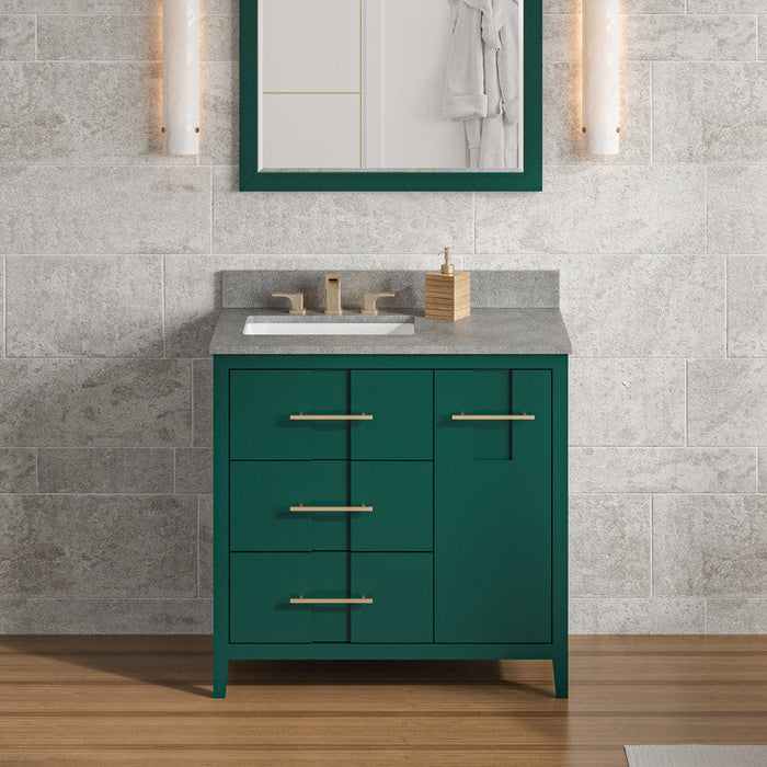 Jeffrey Alexander Katara 36-inch Single Bathroom Vanity With Top In Blue From Home Luxury USA