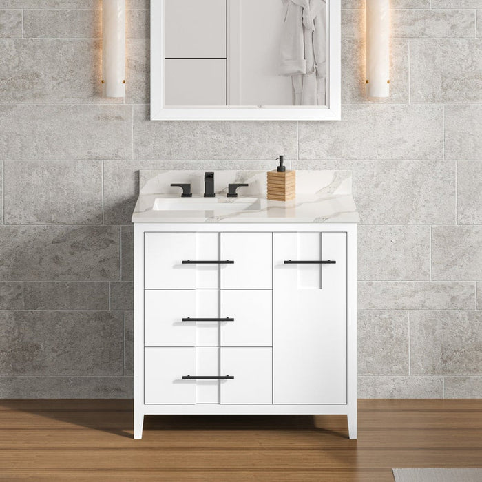 Jeffrey Alexander Katara 36-inch Single Bathroom Vanity With Top In Grey From Home Luxury USA