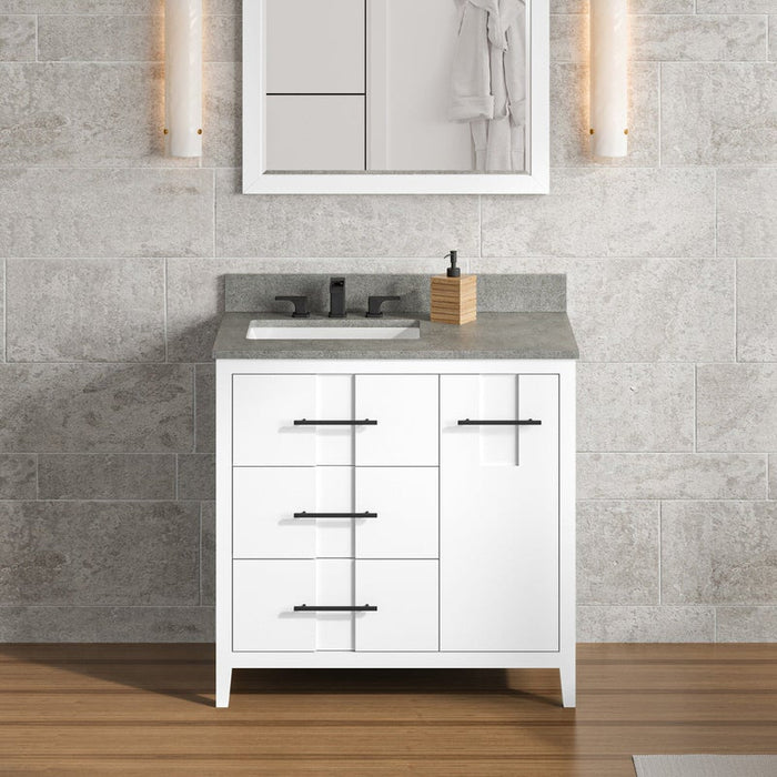 Jeffrey Alexander Katara 36-inch Single Bathroom Vanity With Top In Grey From Home Luxury USA