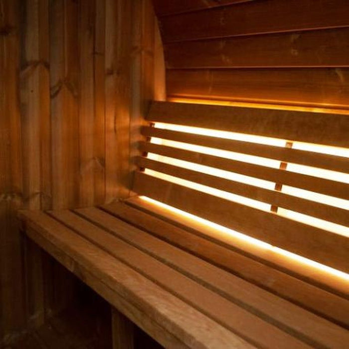 SaunaLife Ergo E7W 4-Person Barrel Sauna w/ Rear Window SL-MODELE7W