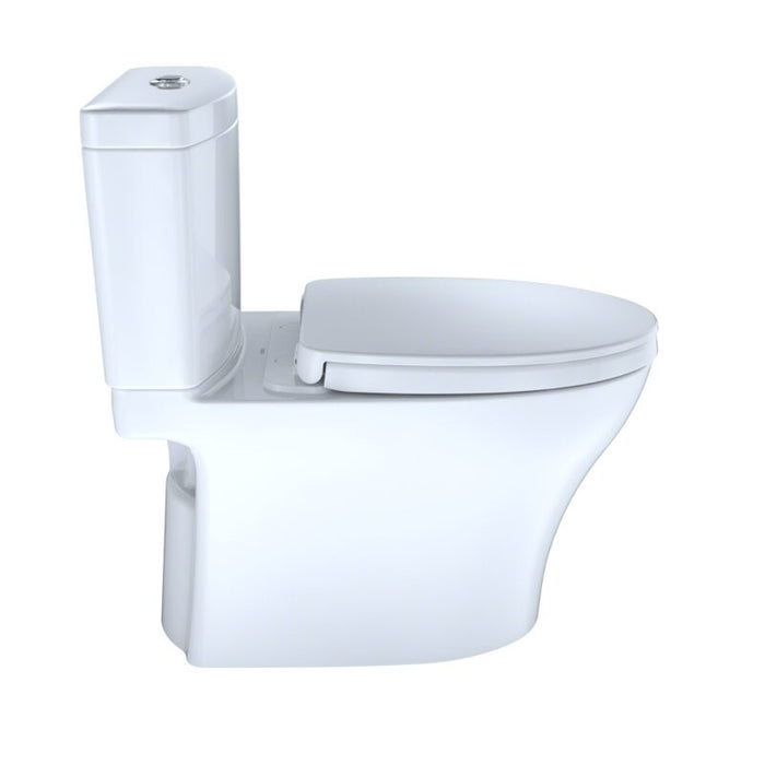 TOTO Aquia IV 0.9 / 1.28 GPF Dual Flush Two Piece Elongated Chair Height Toilet with Push Button Flush - Seat Included - Luxe Vanity & Tub