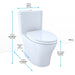 TOTO Aquia IV 0.9 / 1.28 GPF Dual Flush Two Piece Elongated Chair Height Toilet with Push Button Flush - Seat Included - Luxe Vanity & Tub