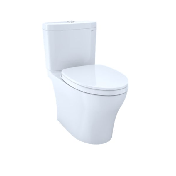 TOTO Aquia IV 0.9 / 1.28 GPF Dual Flush Two Piece Elongated Toilet with Push Button Flush - Seat Included - Luxe Vanity & Tub