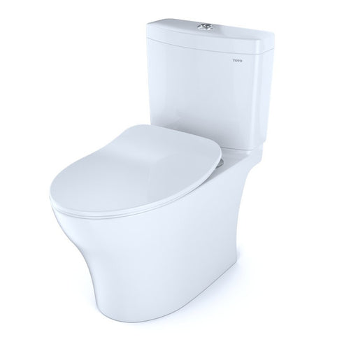 TOTO Aquia IV 0.9 / 1.28 GPF Dual Flush Two Piece Elongated Toilet with Push Button Flush - Seat Included - Luxe Vanity & Tub