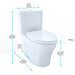 TOTO Aquia IV 0.9 / 1.28 GPF Dual Flush Two Piece Elongated Toilet with Push Button Flush - Seat Included - Luxe Vanity & Tub