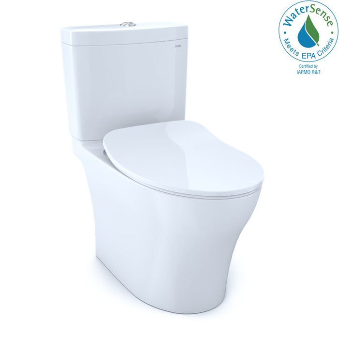 TOTO Aquia IV 0.9 / 1.28 GPF Dual Flush Two Piece Elongated Toilet with Push Button Flush - Seat Included - Luxe Vanity & Tub