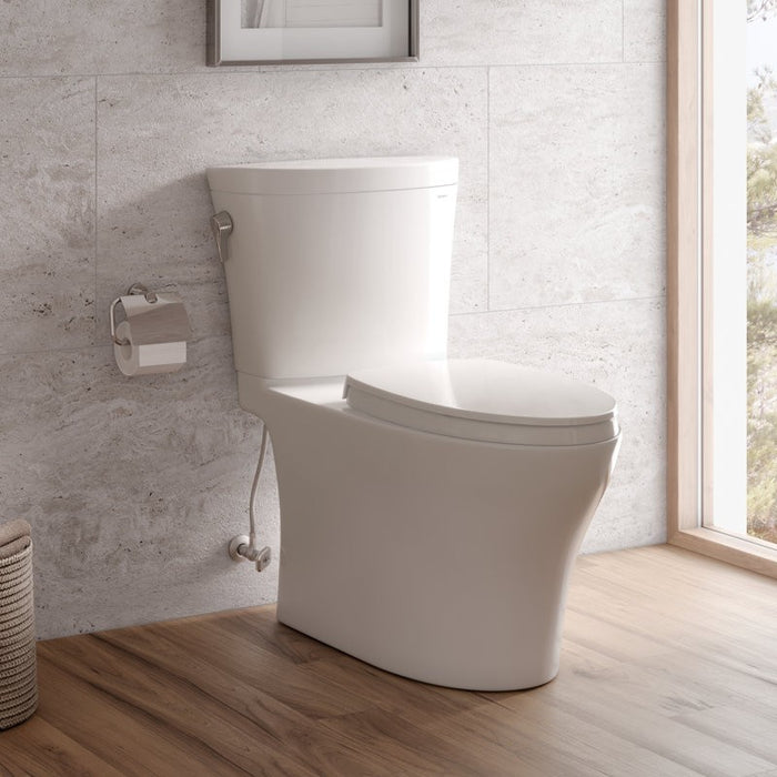 TOTO Aquia IV 0.9 / 1.28 GPF Dual Flush Two Piece Elongated Chair Height Toilet with Left Hand Lever - Seat Included - Luxe Vanity & Tub