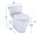 TOTO Nexus 1.28 GPF One Piece Elongated Chair Height Toilet with Tornado Flush Technology - Seat Included - Luxe Vanity & Tub