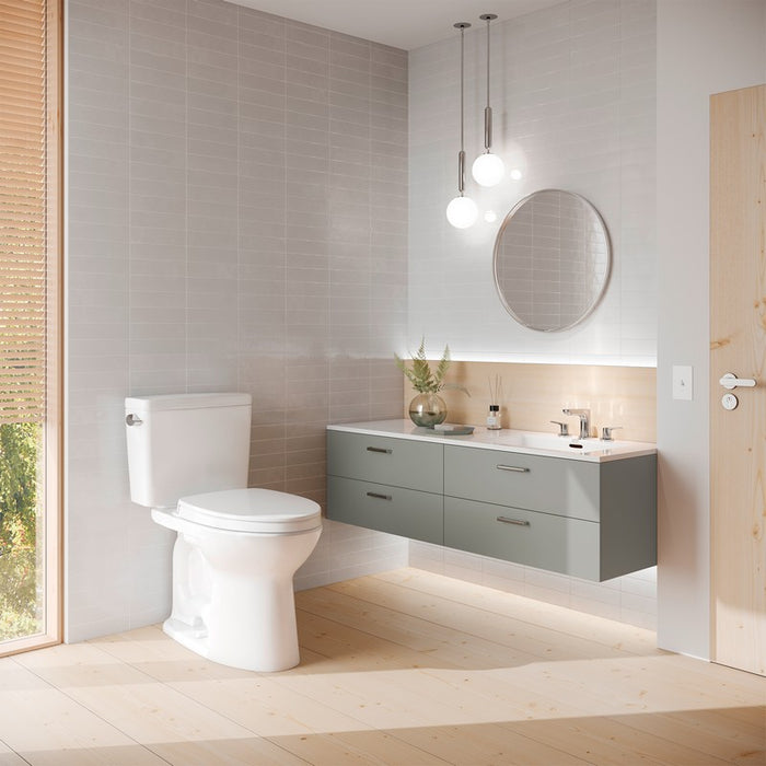 TOTO Drake 1.28 GPF Two Piece Elongated Chair Height Toilet with Left Hand Lever - Seat Included - Luxe Vanity & Tub