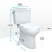 TOTO Drake 1.28 GPF Two Piece Elongated Chair Height Toilet with Left Hand Lever - Seat Included - Luxe Vanity & Tub