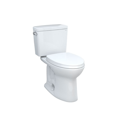 TOTO Drake 1.28 GPF Two Piece Elongated Chair Height Toilet with Left Hand Lever - Seat Included - Luxe Vanity & Tub