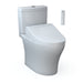 TOTO Aquia IV 0.9 / 1.28 GPF Dual Flush Two Piece Elongated Toilet with Push Button Flush - Bidet Seat Included - Luxe Vanity & Tub