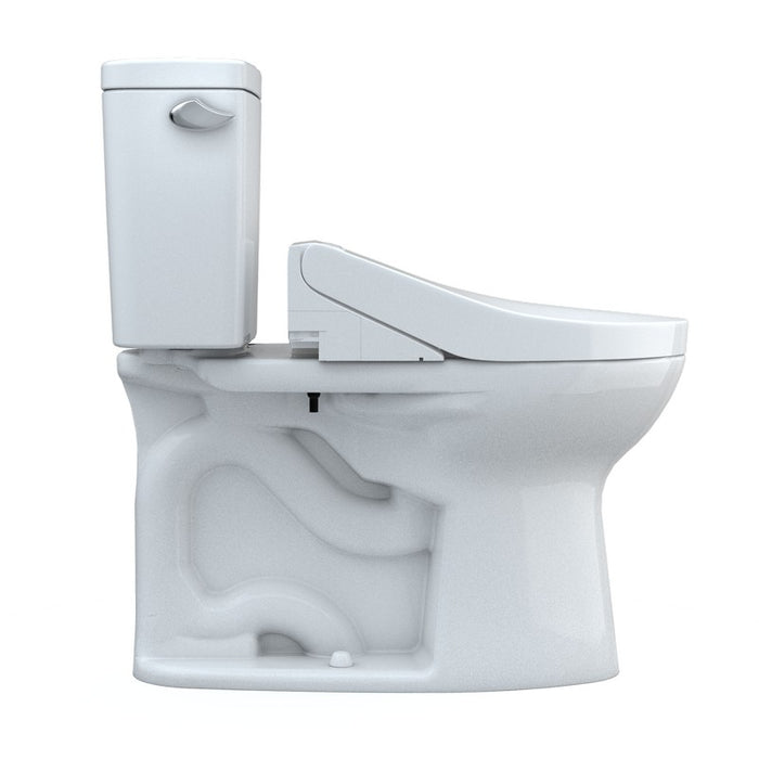 TOTO Drake 1.28 GPF Two Piece Elongated Chair Height Toilet with Left Hand Lever - Bidet Seat Included - Luxe Vanity & Tub