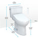 TOTO Drake 1.28 GPF Two Piece Elongated Chair Height Toilet with Left Hand Lever - Bidet Seat Included - Luxe Vanity & Tub