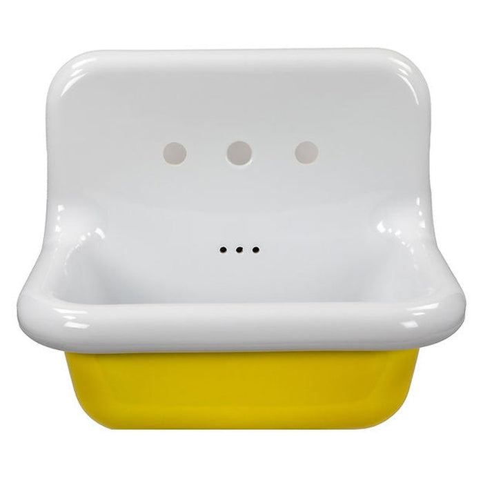 Victorian Collection Nantucket Sinks Fireclay 30's Style Sink in white with a Yellow Bottom