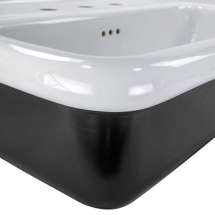 Victorian Collection Nantucket Sinks Fireclay 30's Style Sink in white with a Black Bottom