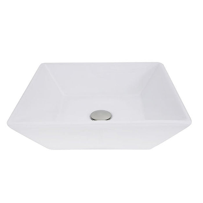 Brant Point Collection Nantucket Sinks Square Tapered White Vessel Sink NSV109