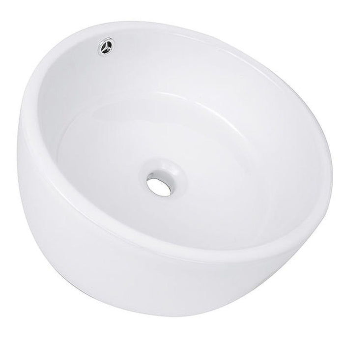 Brant Point Collection Nantucket Sinks Round White Vessel Sink With Overflow NSV213