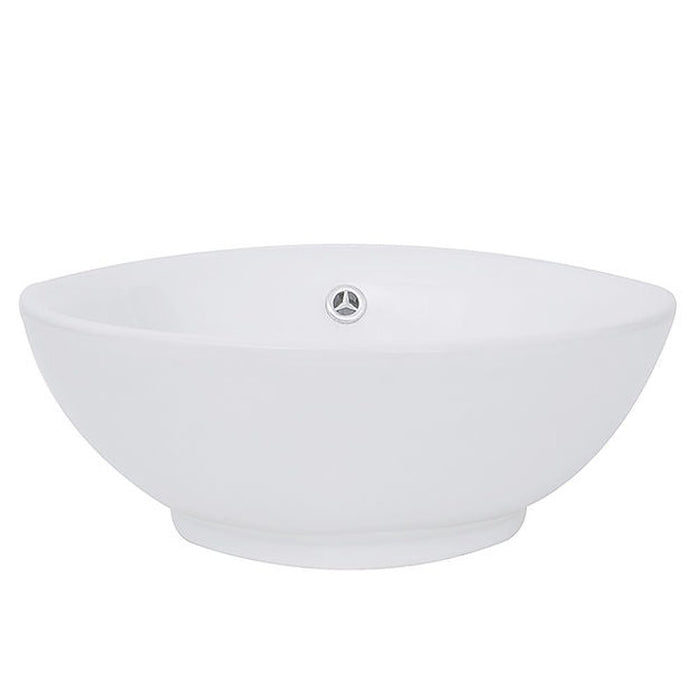 Brant Point Collection Nantucket Sinks 17" Round White Vessel Sink With Overflow NSV218