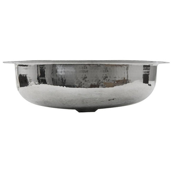 Brightwork Home Nantucket Sinks OVS 17.75 Inch x 13.75 Inch Hand Hammered Stainless Steel Oval Undermount Bathroom Sink
