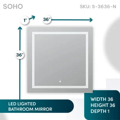 Aquadom SOHO 36'' × 36'' LED Lighted Bathroom Mirror