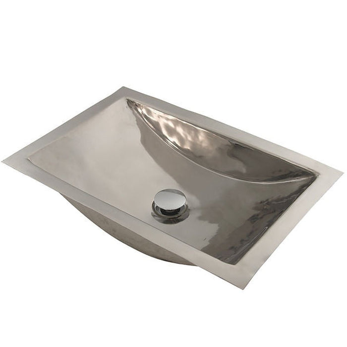 Brightwork Home Nantucket Sinks Stainless Steel Rectangle Undermount Bathroom Sink without Overflow