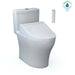 TOTO Aquia IV 0.9 / 1.28 GPF Dual Flush One Piece Elongated Chair Height Toilet with Push Button Flush - Bidet Seat Included - Luxe Vanity & Tub