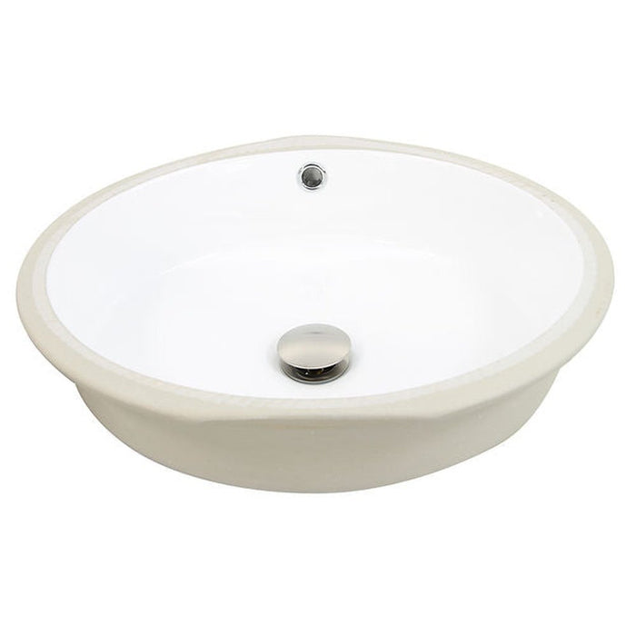 Great Point Collection Flat Bottom Oval Undermount Sink - White - 17'x 14' - Bowl depth 4.5'