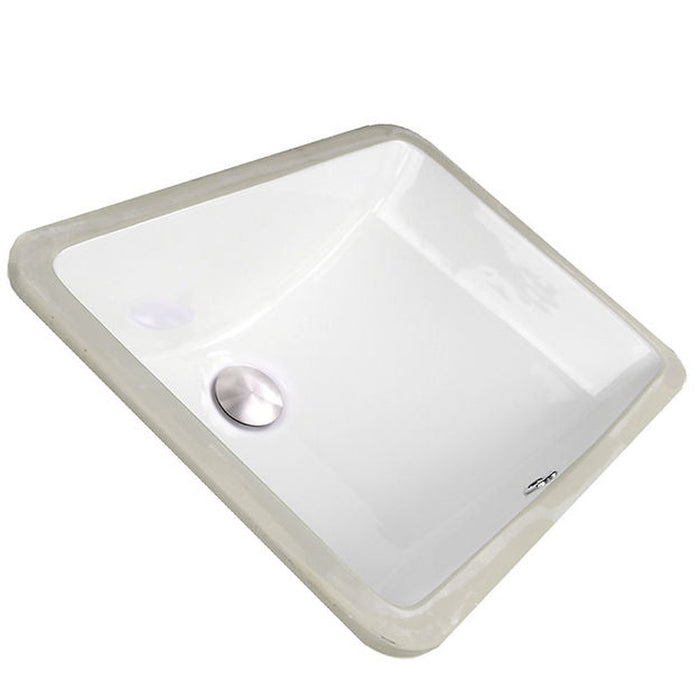 Great Point Collection Nantucket Sinks  18 Inch X 12 Inch Undermount Ceramic Sink In White UM-18x12-W