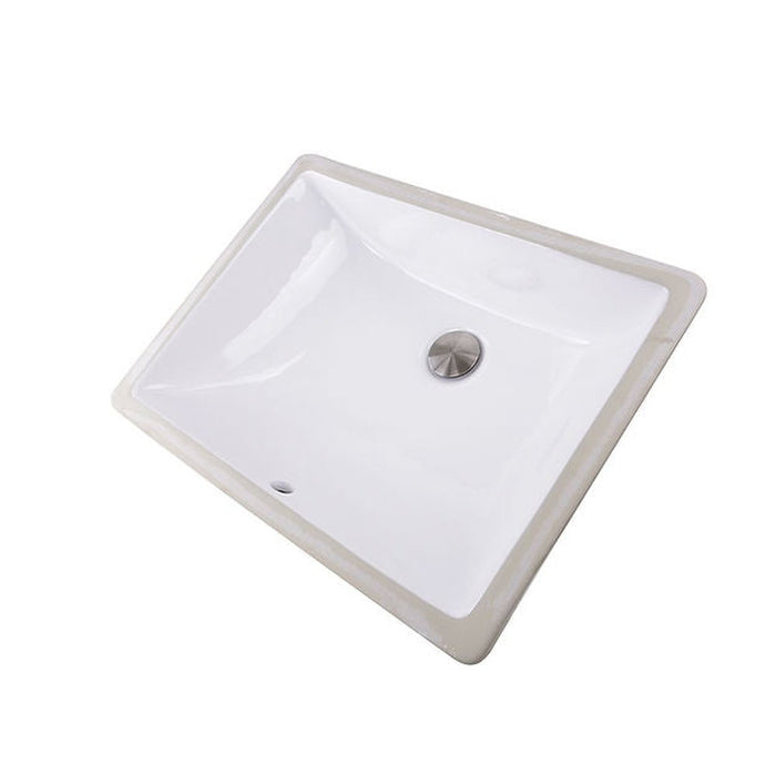Great Point Collection Nantucket Sinks 18 Inch x 13 Inch Undermount Ceramic Sink In White UM-18x13-W