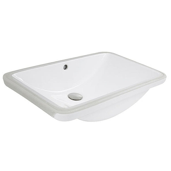 Great Point Collection Nantucket Sinks 23.5 Inch Rectangular Undermount Ceramic Vanity Sink UM-2112-W in White