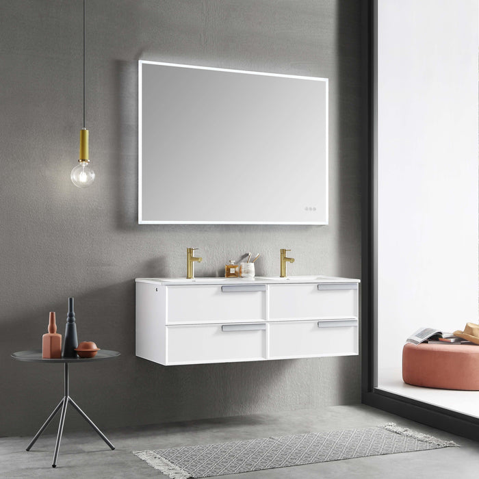 Blossom Sofia 48" Vanity Base in White / Matte Gray with Acrylic / Ceramic Sink