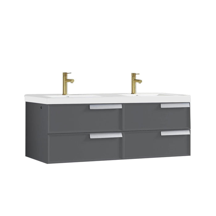 Blossom Sofia 48 Inch Vanity Base in White / Matte Gray. Available with Acrylic Double Sinks - The Bath Vanities