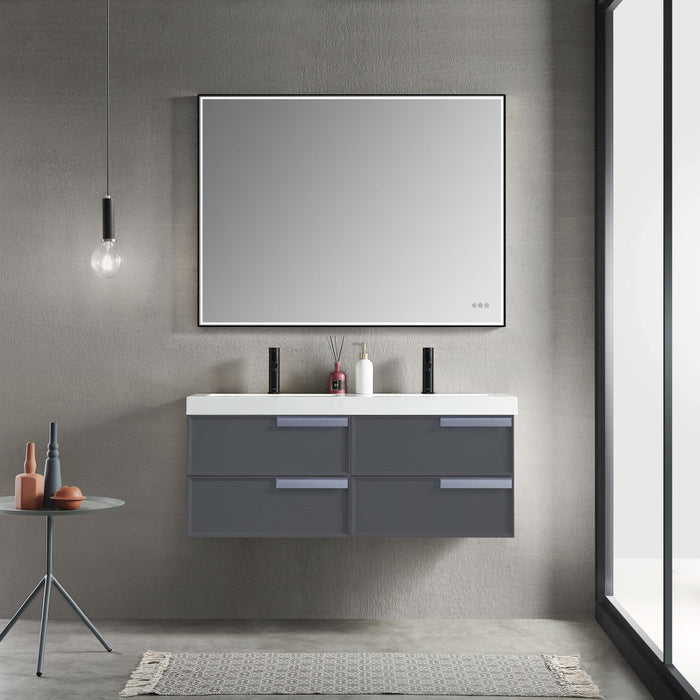 Blossom Sofia 48" Vanity Base in White / Matte Gray with Acrylic / Ceramic Sink