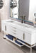 Columbia 72" Single Vanity, Glossy White, Brushed Nickel w/ Glossy White Composite Stone Top - Luxe Vanity & Tub