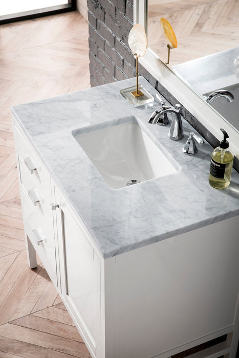 Addison 36" Single Vanity Cabinet in Glossy White Single Bathroom Vanity James Martin Vanities Charcoal Soapstone Quartz 