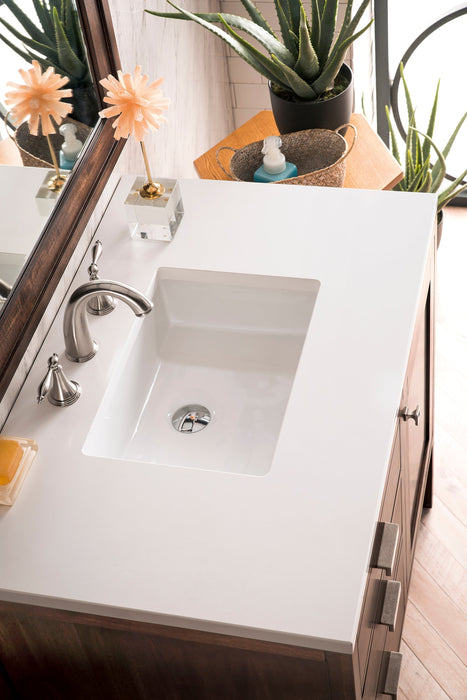 Addison 36" Single Vanity Cabinet in Mid-Century Acacia