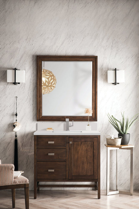 Addison 36" Single Vanity Cabinet in Mid-Century Acacia