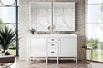 Addison 60" Double Vanity Cabinet in Glossy White Double bathroom Vanity James Martin Vanities Parisien Bleu Quartz 