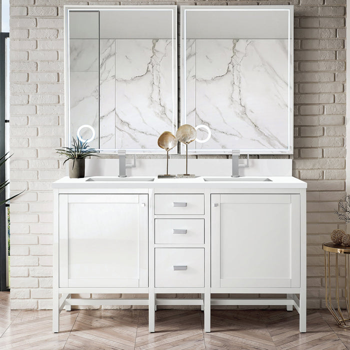 Addison 60" Double Vanity Cabinet in Glossy White