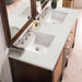 Addison 60" Double Vanity Cabinet in Mid-Century Acacia Double bathroom Vanity James Martin Vanities Parisien Bleu Quartz 