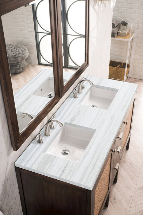 Addison 60" Double Vanity Cabinet in Mid-Century Acacia Double bathroom Vanity James Martin Vanities Select Your Top 