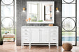 Addison 60" Single Vanity Cabinet in Glossy White Single Bathroom Vanity James Martin Vanities Arctic Fall Solid Surface 