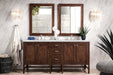 Addison 72" Double Vanity Cabinet Single Bathroom Vanity James Martin Vanities Mid-Century Acacia Arctic Fall Solid Surface 