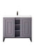 Alicante 39.5" Single Vanity, Gray Smoke, Matte Black w/ White Glossy Composite Stone Top - Luxe Vanity & Tub